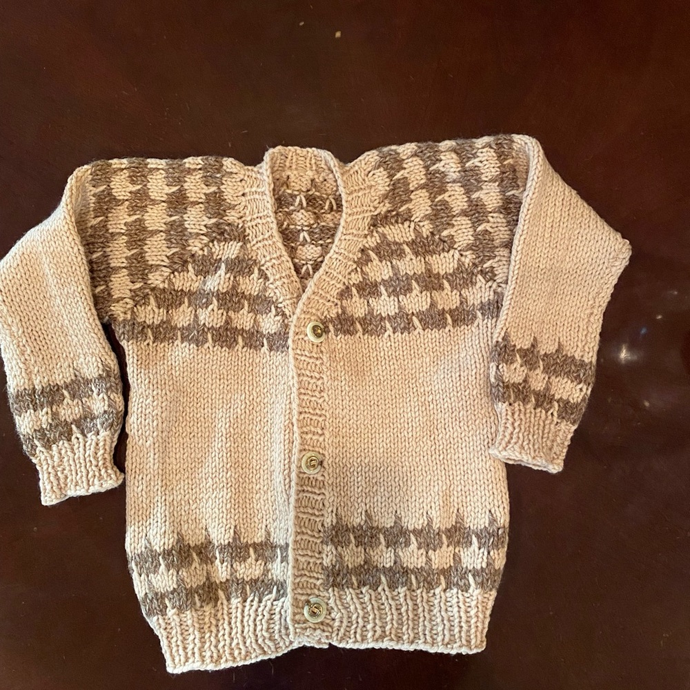 Kids vintage handmade knitted jacket